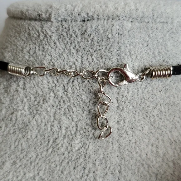 Mens Faith brass anchor charm black suede necklace - Picture 4 of 4